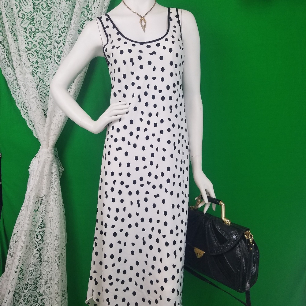 Vintage black and white polka dot dress